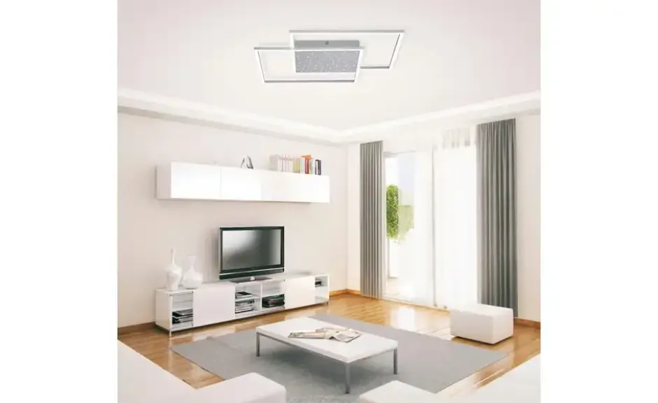Paul Neuhaus LED-Deckenleuchte, Nickel-matt, mit Sternenhimmel
