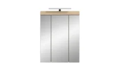 Spiegelschrank SCHLOONSEE, Breite 60cm, inkl. Beleuchtung, 3 Spiegeltüren, 9 Fächer in verschiedenen Farben erhältlich, Badmöbel, Spiegel, Badschrank, Bad Schloonsee