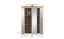 Spiegelschrank SCHLOONSEE, Breite 60cm, inkl. Beleuchtung, 3 Spiegeltüren, 9 Fächer in verschiedenen Farben erhältlich, Badmöbel, Spiegel, Badschrank, Bad Schloonsee