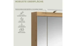 Spiegelschrank SCHLOONSEE, Breite 60cm, inkl. Beleuchtung, 3 Spiegeltüren, 9 Fächer in verschiedenen Farben erhältlich, Badmöbel, Spiegel, Badschrank, Bad Schloonsee