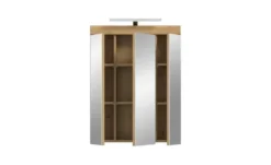Spiegelschrank SCHLOONSEE, Breite 60cm, inkl. Beleuchtung, 3 Spiegeltüren, 9 Fächer in verschiedenen Farben erhältlich, Badmöbel, Spiegel, Badschrank, Bad Schloonsee