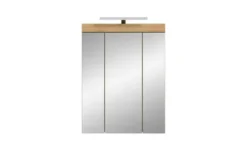 Spiegelschrank SCHLOONSEE, Breite 60cm, inkl. Beleuchtung, 3 Spiegeltüren, 9 Fächer in verschiedenen Farben erhältlich, Badmöbel, Spiegel, Badschrank, Bad Schloonsee