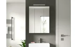 Spiegelschrank SCHLOONSEE, Breite 60cm, inkl. Beleuchtung, 3 Spiegeltüren, 9 Fächer in verschiedenen Farben erhältlich, Badmöbel, Spiegel, Badschrank, Bad Schloonsee