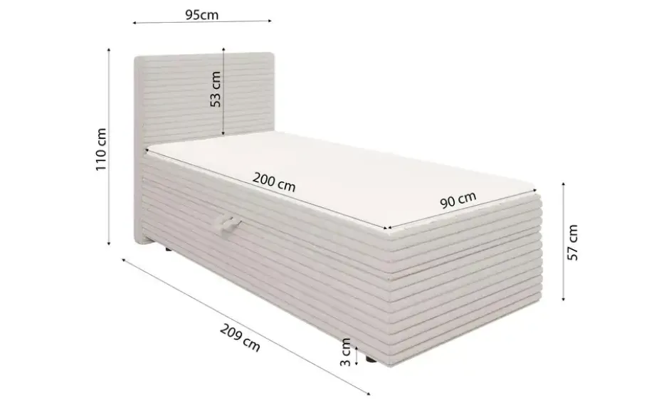 S-STYLE Boxbett .css-bauhey::before{content:'- ';}.css-bauhey::after{content:'- ';}Cord, mit Stauraum und Topper, H3 Neo