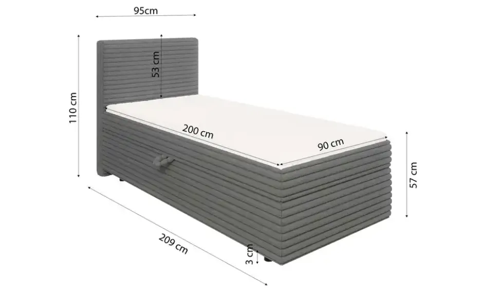 S-STYLE Boxbett .css-bauhey::before{content:'- ';}.css-bauhey::after{content:'- ';}Cord, mit Stauraum und Topper, H3 Neo