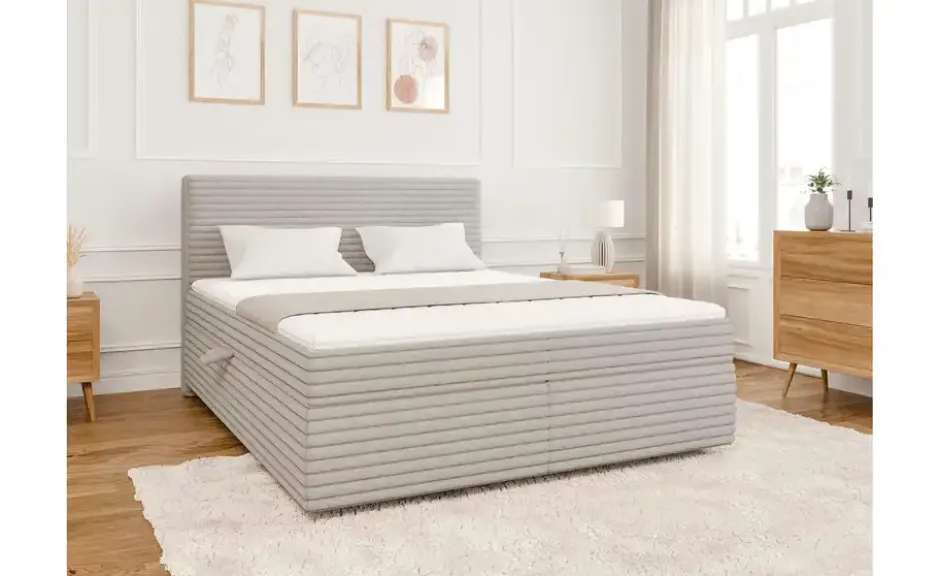 S-STYLE Boxbett .css-bauhey::before{content:'- ';}.css-bauhey::after{content:'- ';}Cord, mit Stauraum und Topper, H3 Neo