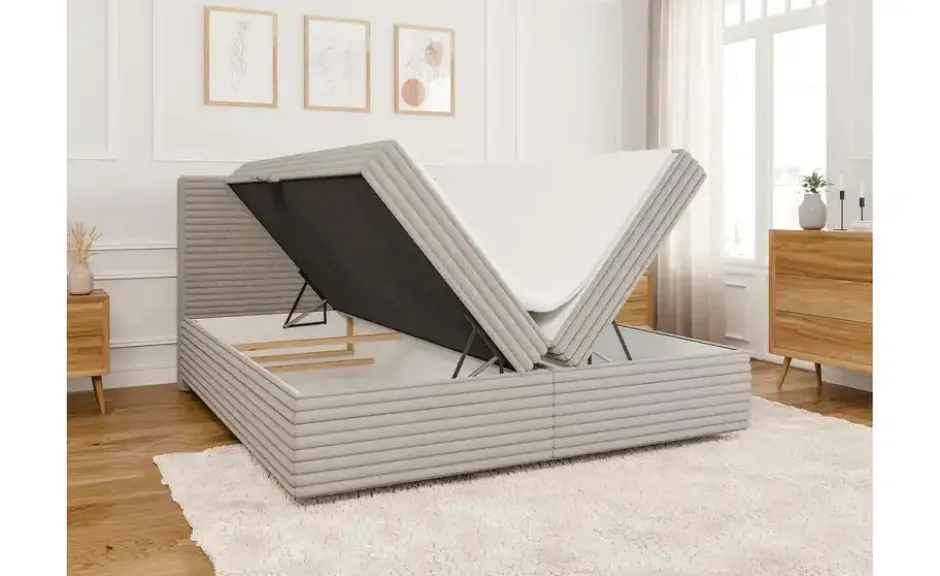 S-STYLE Boxbett .css-bauhey::before{content:'- ';}.css-bauhey::after{content:'- ';}Cord, mit Stauraum und Topper, H3 Neo