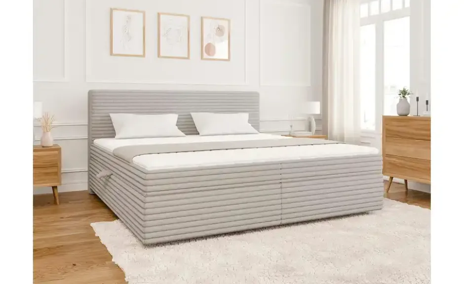 S-STYLE Boxbett .css-bauhey::before{content:'- ';}.css-bauhey::after{content:'- ';}Cord, mit Stauraum und Topper, H3 Neo