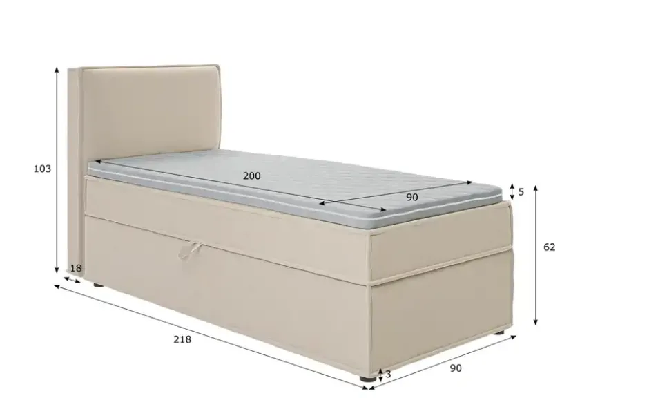 S-STYLE Boxbett .css-bauhey::before{content:'- ';}.css-bauhey::after{content:'- ';}mit Stauraum und Topper, H3 Uma