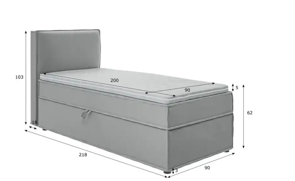 S-STYLE Boxbett .css-bauhey::before{content:'- ';}.css-bauhey::after{content:'- ';}mit Stauraum und Topper, H3 Uma