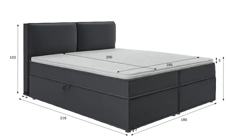 S-STYLE Boxbett .css-bauhey::before{content:'- ';}.css-bauhey::after{content:'- ';}mit Stauraum und Topper, H3 Uma