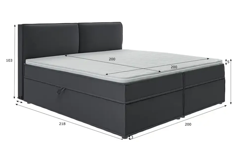 S-STYLE Boxbett .css-bauhey::before{content:'- ';}.css-bauhey::after{content:'- ';}mit Stauraum und Topper, H3 Uma