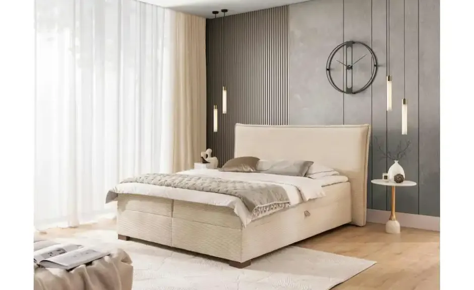 S-STYLE Boxbett .css-bauhey::before{content:'- ';}.css-bauhey::after{content:'- ';}mit Bettkasten, Cord, H3 Lovetti