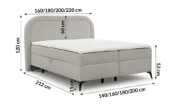 S-STYLE Boxbett .css-bauhey::before{content:'- ';}.css-bauhey::after{content:'- ';}mit Bettkasten, Bouclé-Stoff Sonna