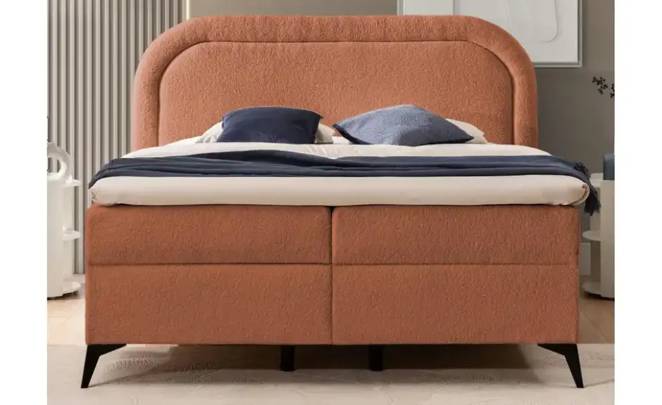 S-STYLE Boxbett .css-bauhey::before{content:'- ';}.css-bauhey::after{content:'- ';}mit Bettkasten, Bouclé-Stoff Sonna