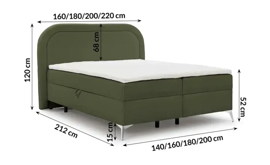 S-STYLE Boxbett .css-bauhey::before{content:'- ';}.css-bauhey::after{content:'- ';}mit Bettkasten, Bouclé-Stoff Sonna