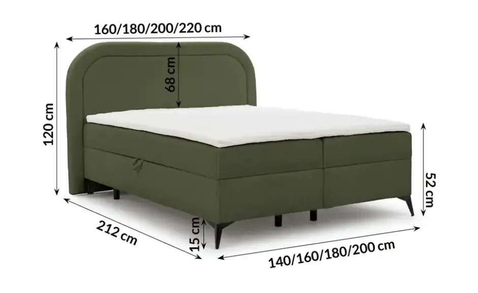S-STYLE Boxbett .css-bauhey::before{content:'- ';}.css-bauhey::after{content:'- ';}mit Bettkasten, Bouclé-Stoff Sonna