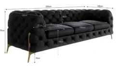 S-STYLE Chesterfield Einzelsofa Natalie