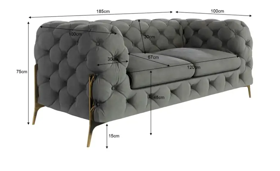 S-STYLE Chesterfield Einzelsofa Natalie