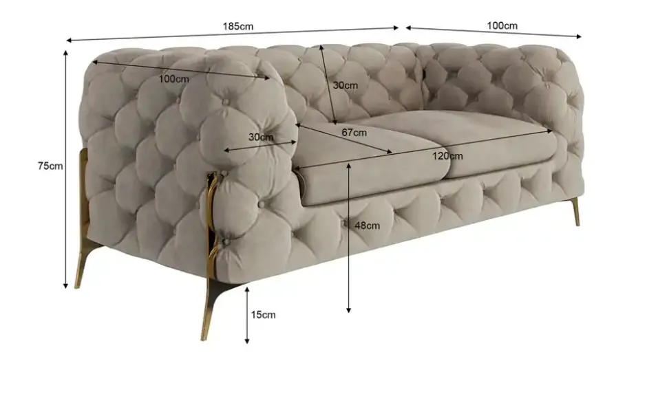 S-STYLE Chesterfield Einzelsofa Natalie