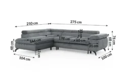 S-STYLE Ecksofa .css-bauhey::before{content:'- ';}.css-bauhey::after{content:'- ';}mit Schlaffunktion Bonnie