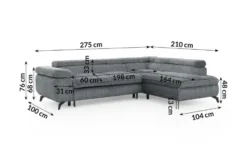 S-STYLE Ecksofa .css-bauhey::before{content:'- ';}.css-bauhey::after{content:'- ';}mit Schlaffunktion Bonnie