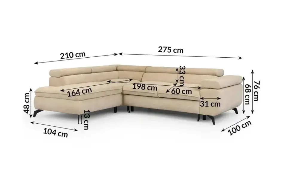 S-STYLE Ecksofa .css-bauhey::before{content:'- ';}.css-bauhey::after{content:'- ';}mit Schlaffunktion Bonnie