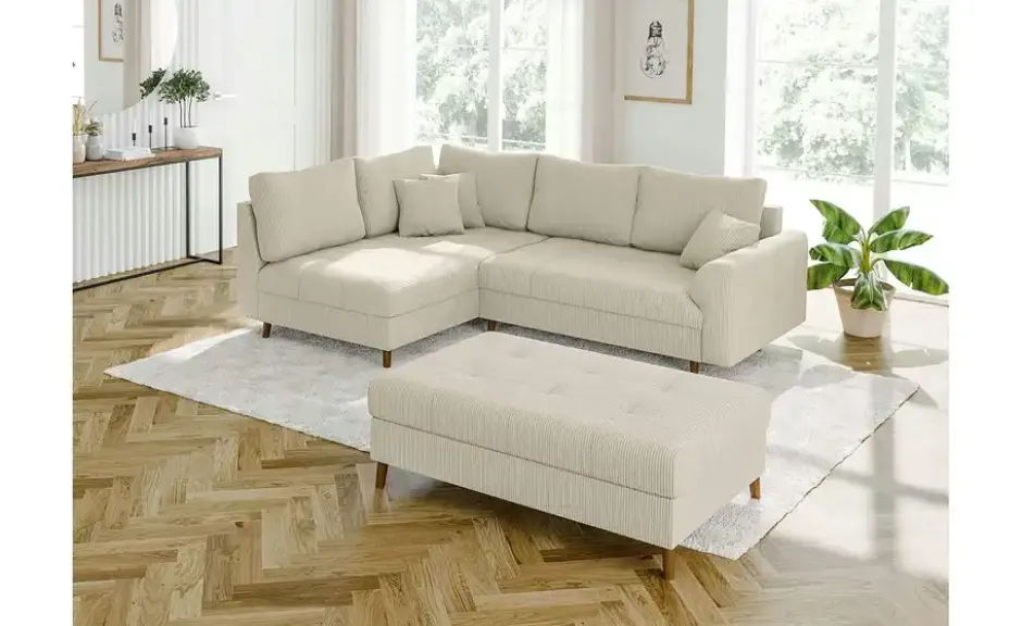 S-STYLE Ecksofa mit Hocker Maya