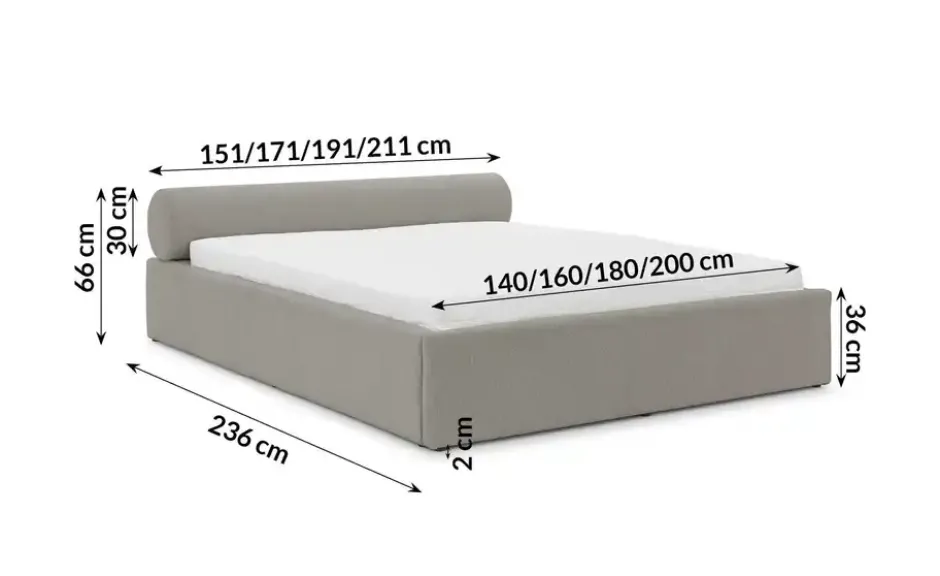 S-STYLE Polsterbett Josy