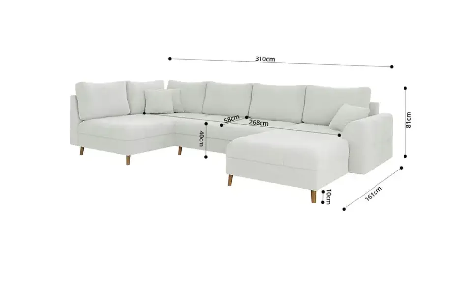 S-STYLE Wohnlandschaft mit Hocker Lars