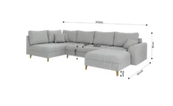 S-STYLE Wohnlandschaft mit Hocker Maya