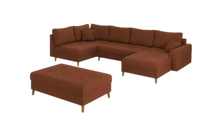 S-STYLE Wohnlandschaft mit Hocker Maya