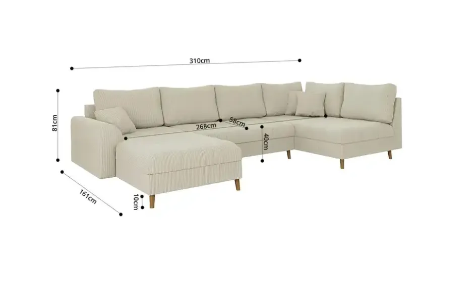 S-STYLE Wohnlandschaft mit Hocker Maya