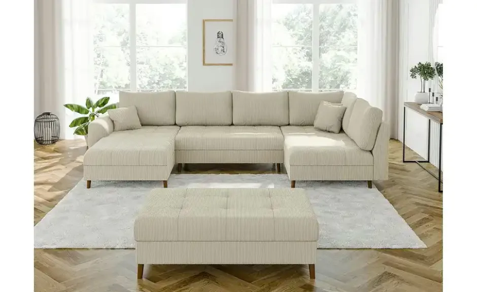 S-STYLE Wohnlandschaft mit Hocker Maya