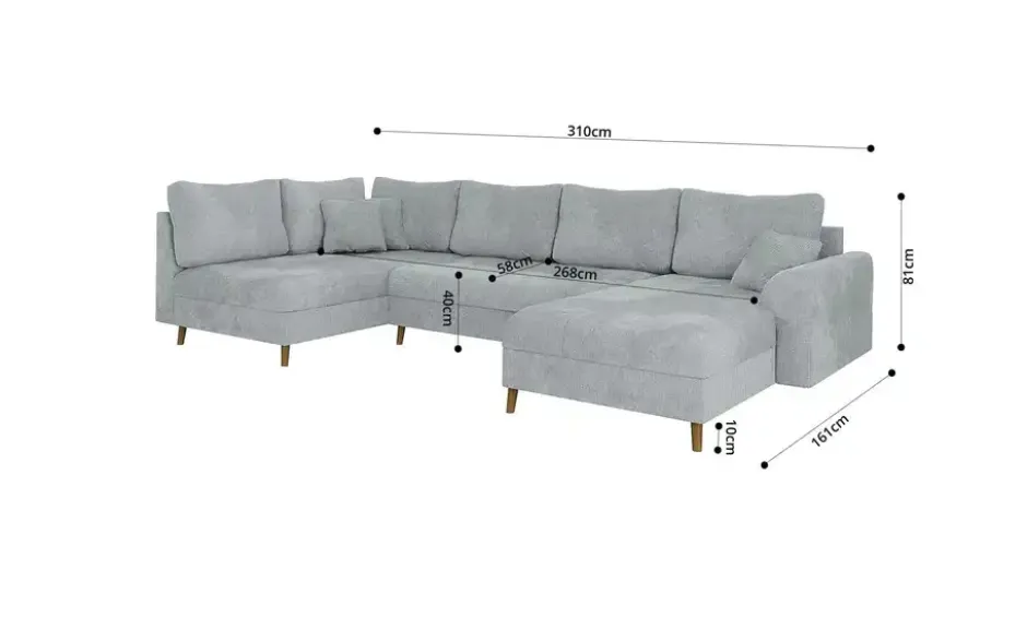 S-STYLE Wohnlandschaft mit Hocker Trygve