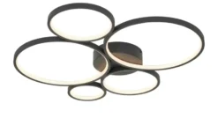 Trio LED-Deckenleuchte, Kreise, schwarz Rondo