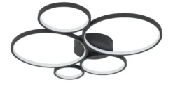Trio LED-Deckenleuchte, Kreise, schwarz Rondo