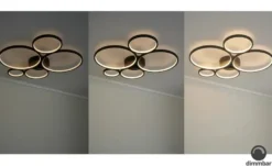 Trio LED-Deckenleuchte, Kreise, schwarz Rondo