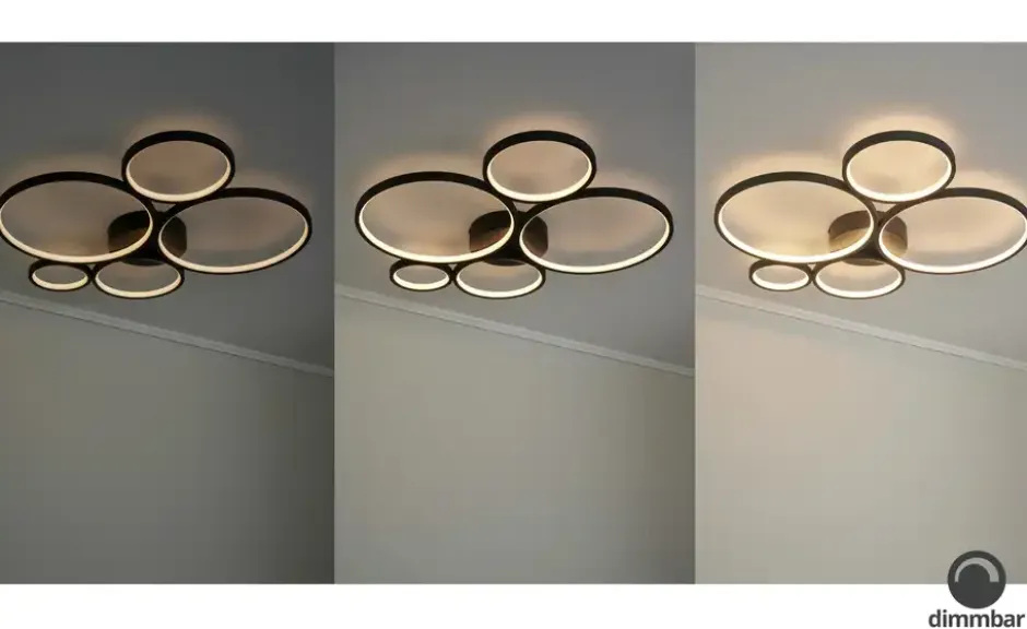 Trio LED-Deckenleuchte, Kreise, schwarz Rondo