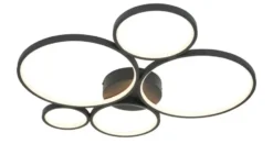Trio LED-Deckenleuchte, Kreise, schwarz Rondo