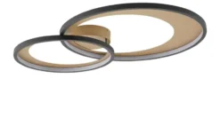 Trio LED-Deckenleuchte, schwarz/ gold ´groß´