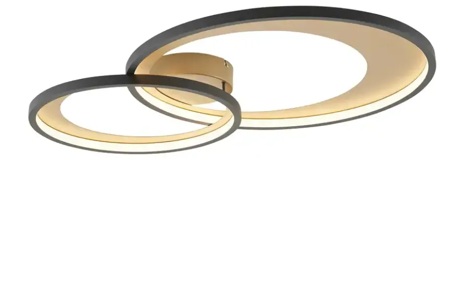 Trio LED-Deckenleuchte, schwarz/ gold ´groß´