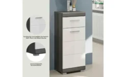 Unterschrank SCHLOONSEE, Breite 37cm, 1 Tür, 1 Schubkasten, 2 Fächer, MDF-Front in verschiedenen Farben erhältlich, Badmöbel, Badschrank, Kommode, Bad Schloonsee