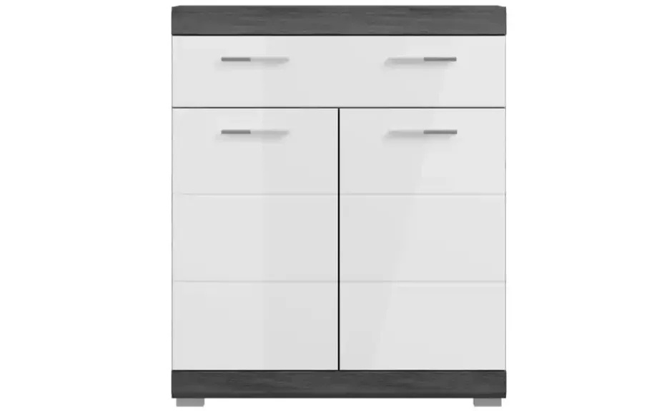 Unterschrank SCHLOONSEE, Breite 74cm, 2 Tür, 1 Schubkasten, 2 Fächer, MDF-Front in verschiedenen Farben erhältlich, Badmöbel, Badschrank, Kommode, Bad Schloonsee