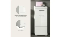 Unterschrank SCHLOONSEE, Breite 37cm, 1 Tür, 1 Schubkasten, 2 Fächer, MDF-Front in verschiedenen Farben erhältlich, Badmöbel, Badschrank, Kommode, Bad Schloonsee