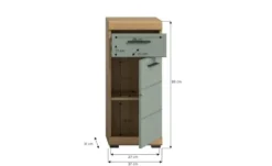 Unterschrank SCHLOONSEE, Breite 37cm, 1 Tür, 1 Schubkasten, 2 Fächer, MDF-Front in verschiedenen Farben erhältlich, Badmöbel, Badschrank, Kommode, Bad Schloonsee