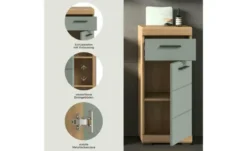 Unterschrank SCHLOONSEE, Breite 37cm, 1 Tür, 1 Schubkasten, 2 Fächer, MDF-Front in verschiedenen Farben erhältlich, Badmöbel, Badschrank, Kommode, Bad Schloonsee