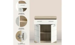 Unterschrank SCHLOONSEE, Breite 74cm, 2 Tür, 1 Schubkasten, 2 Fächer, MDF-Front in verschiedenen Farben erhältlich, Badmöbel, Badschrank, Kommode, Bad Schloonsee