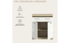 Unterschrank SCHLOONSEE, Breite 74cm, 2 Tür, 1 Schubkasten, 2 Fächer, MDF-Front in verschiedenen Farben erhältlich, Badmöbel, Badschrank, Kommode, Bad Schloonsee
