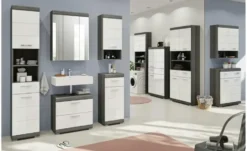 Waschbeckenunterschrank SCHLOONSEE, Breite 60cm, 2 Schubkästen, mit Siphonausschnitt, MDF-Front in verschiedenen Farben erhältlich, Badmöbel, Badschrank, Kommode, Bad Schloonsee
